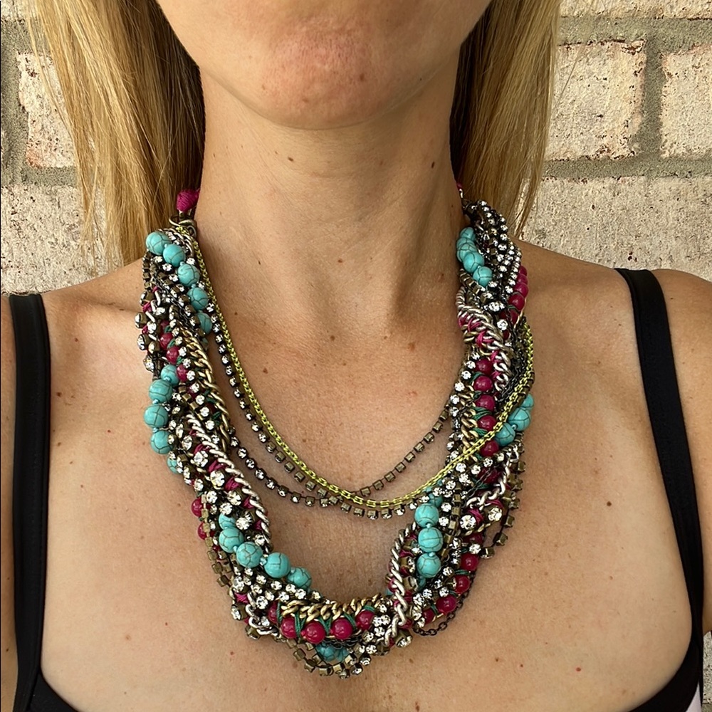 Multicolor Statement Necklace - image 2
